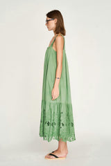 Monaco Dress in Mint Embroidered Deco (Starts Shipping April 10th)