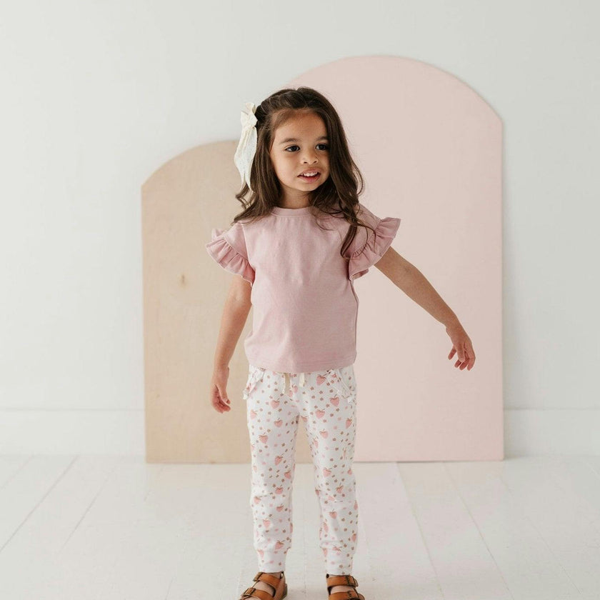 Girl's Ruffle Sleeve Top