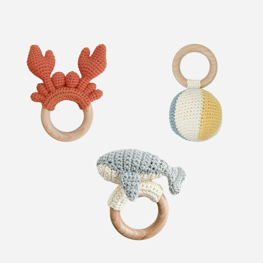 Teether Set - Whale Crab and Beach Ball