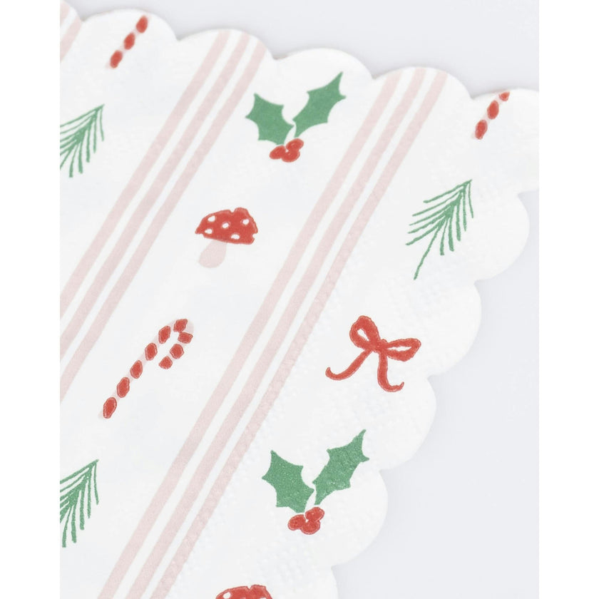 Festive Icon Stripes Small Napkins