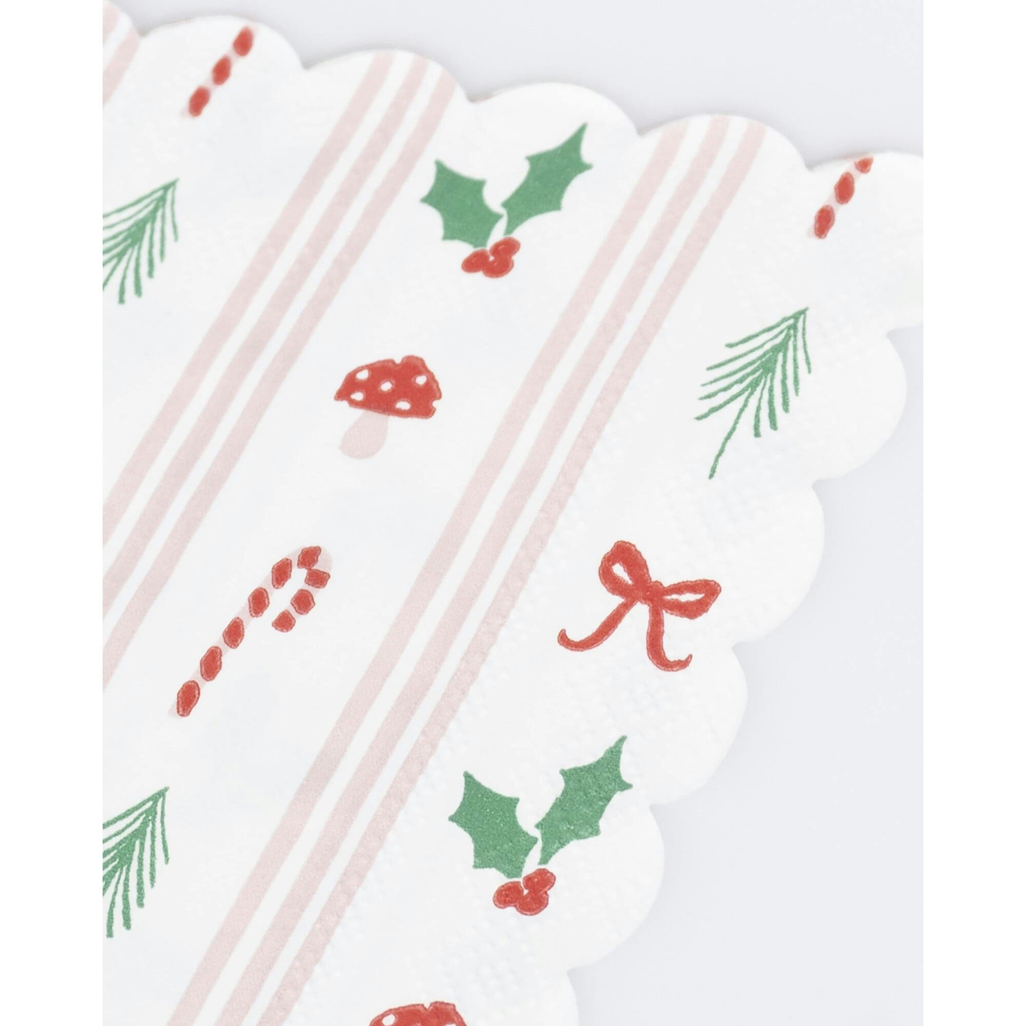 Festive Icon Stripes Small Napkins