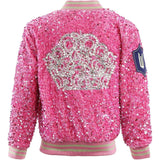 Glinda Sequin Ombre Bomber Hot Pink