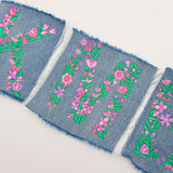 Monogram Floral Baseball Hat, Denim