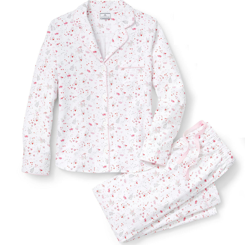 Women's Twill Pajama Set in Love Song