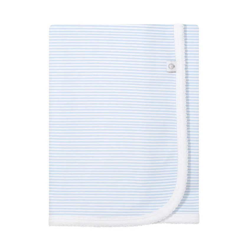 Blue Stripes Pima Cotton Baby Blanket