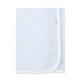 Blue Stripes Pima Cotton Baby Blanket