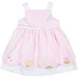 Seersucker Check Dress W/Flowers & DUPLICATE