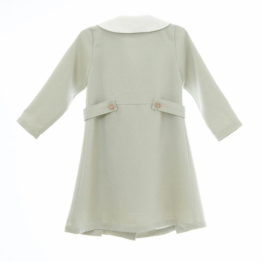 Zelie dress (dusty-sage-green tweed)