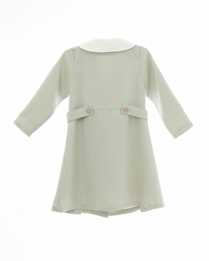 Zelie dress (dusty-sage-green tweed)