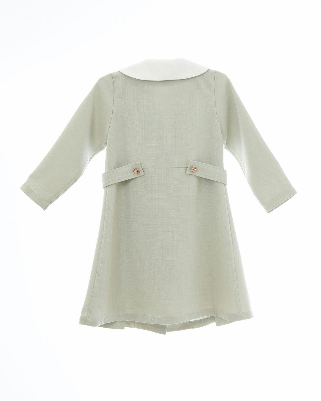 Zelie dress (dusty-sage-green tweed)