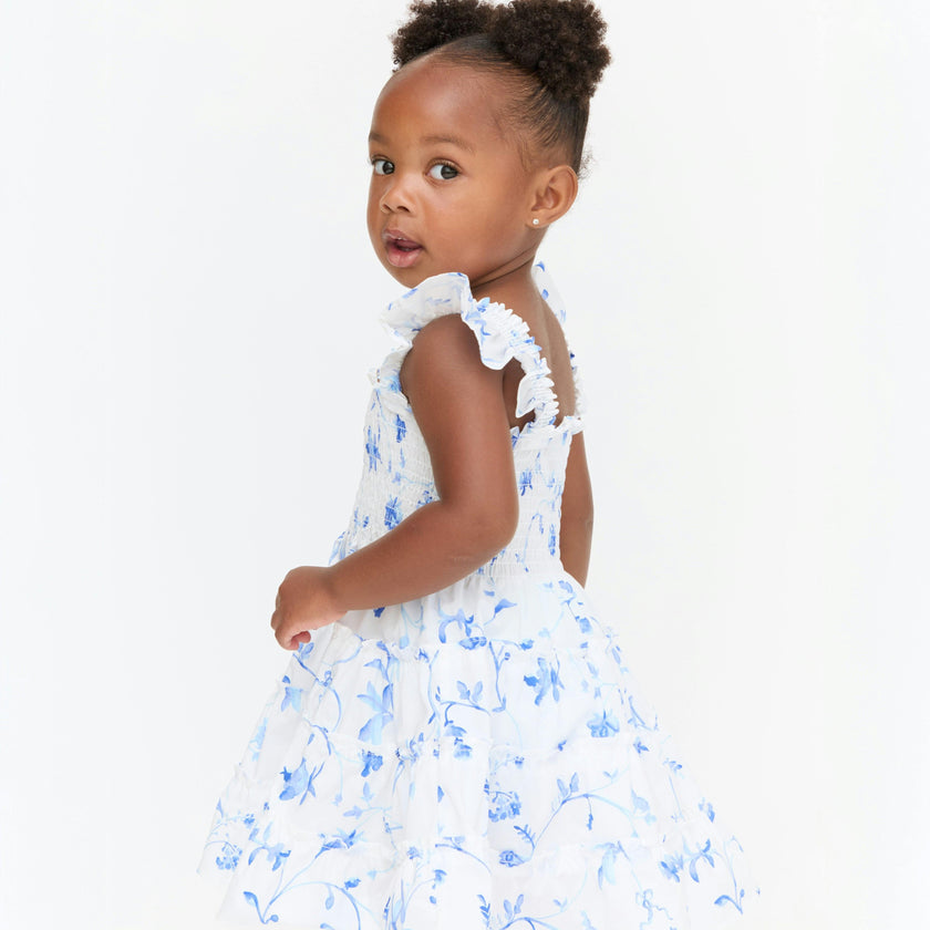 The Tiny Ellie Nap Dress - Blue Botanical