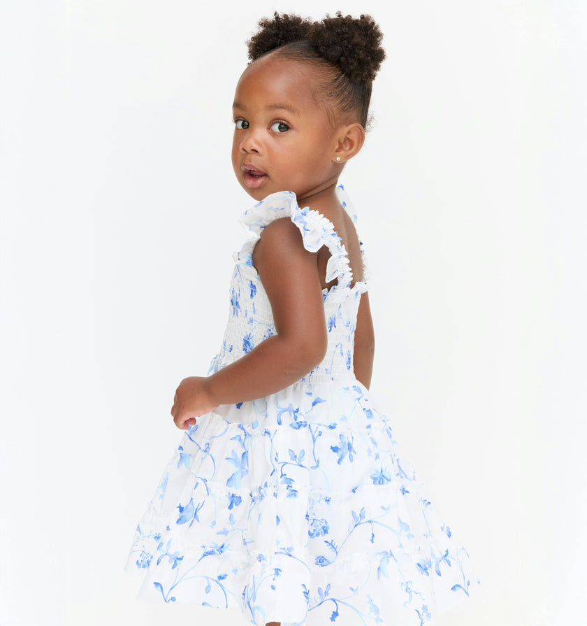 The Tiny Ellie Nap Dress - Blue Botanical