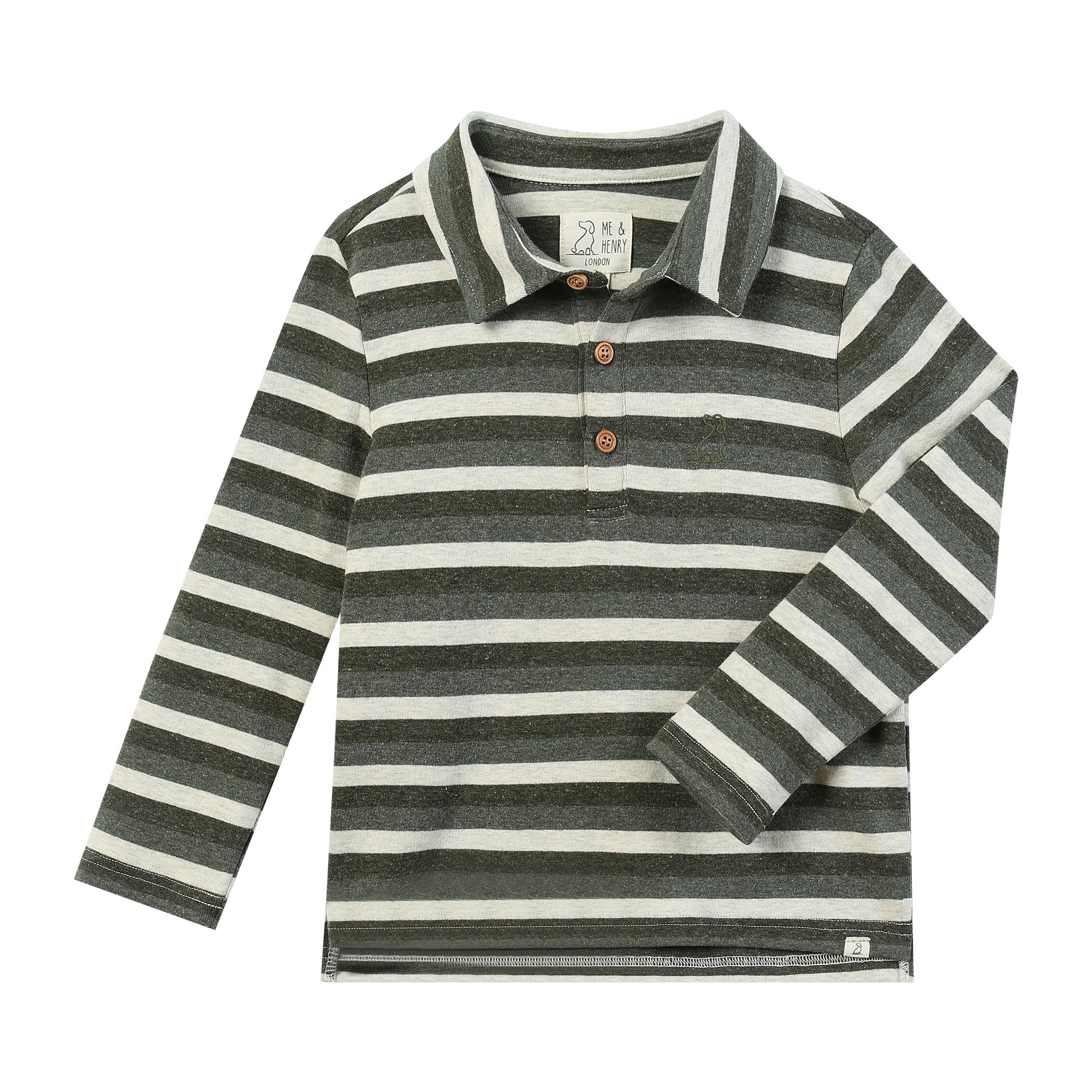 WAVERLY Sage/Cream Stripe Polo