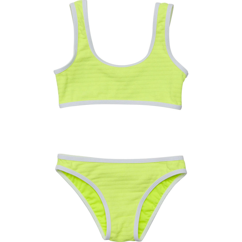 UPF50+ Contrast Piped Sleeveless Crop Bikini