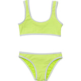 UPF50+ Contrast Piped Sleeveless Crop Bikini