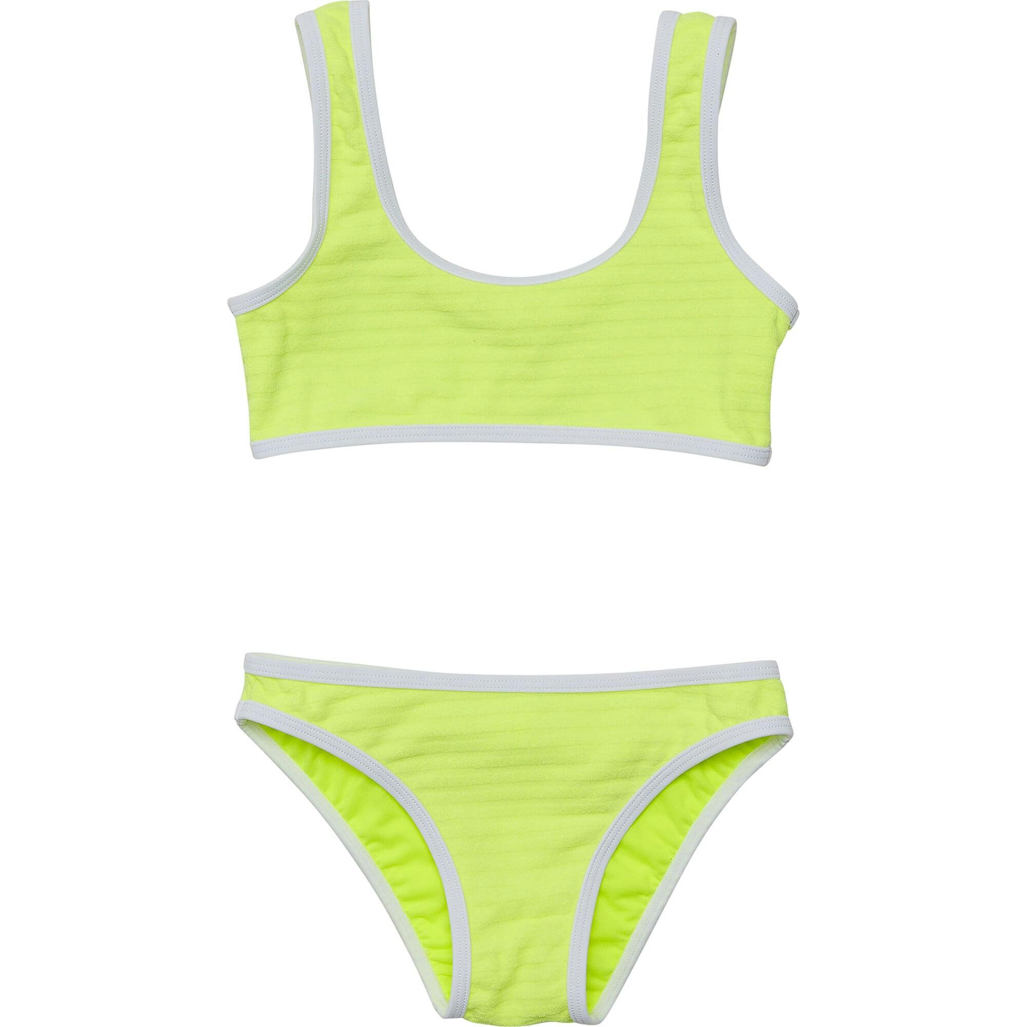 UPF50+ Contrast Piped Sleeveless Crop Bikini