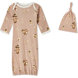 Mushroom Organic Cotton Newborn Gown & Hat Set
