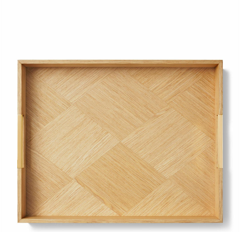 Marcello Wood Tray, Beige