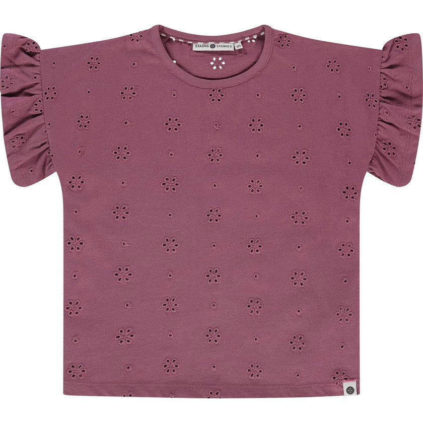 Ruffle Eyelet T-Shirt
