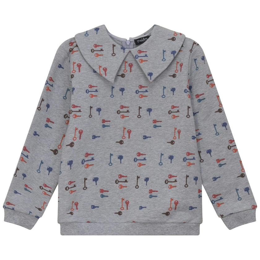 Key Print French Fleece Sweatshirt