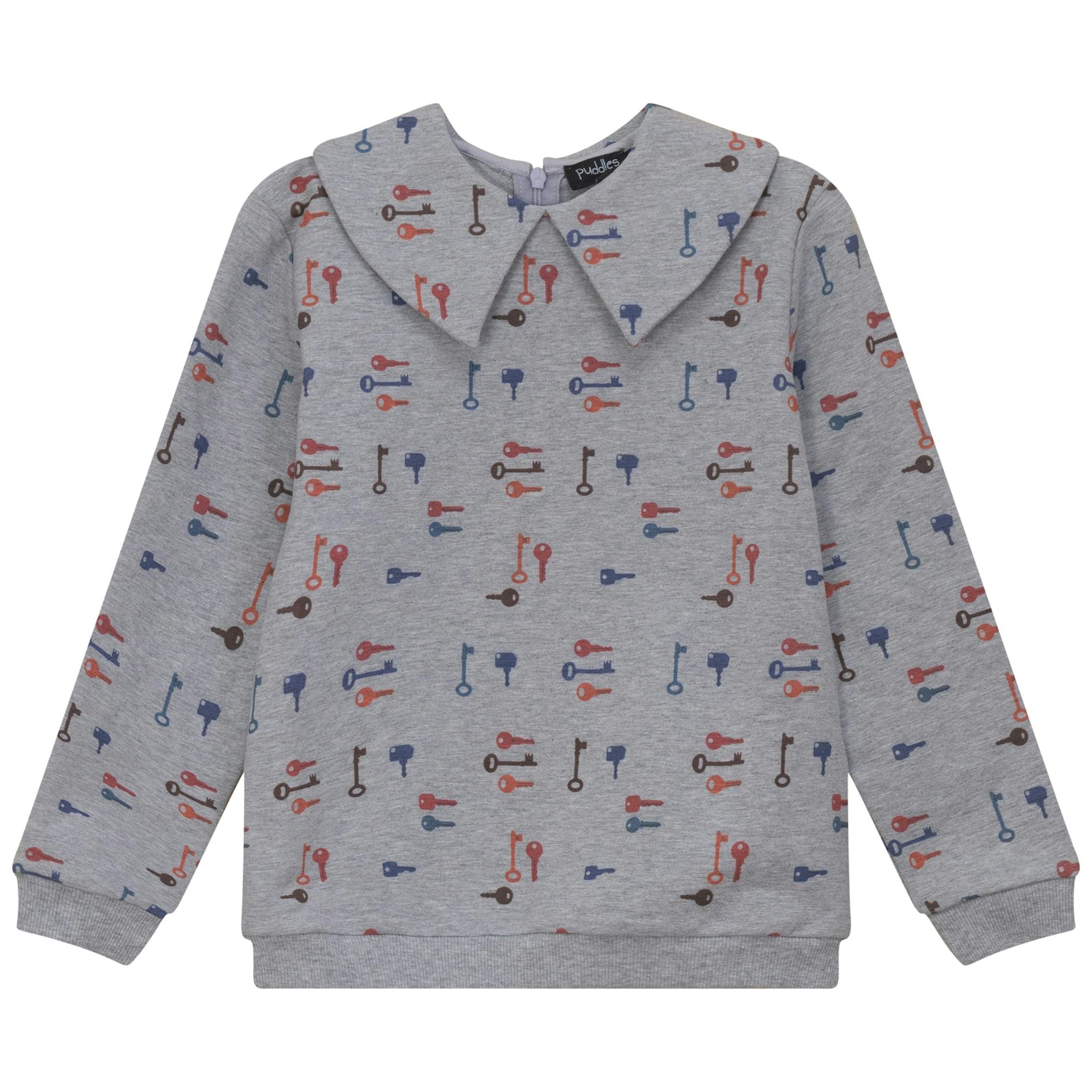 Key Print French Fleece Sweatshirt