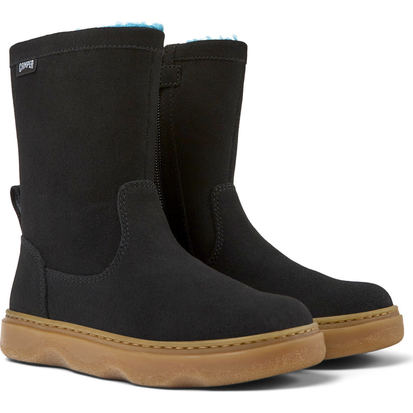 Kiddo Suede Leather Nubuck Boots, Black