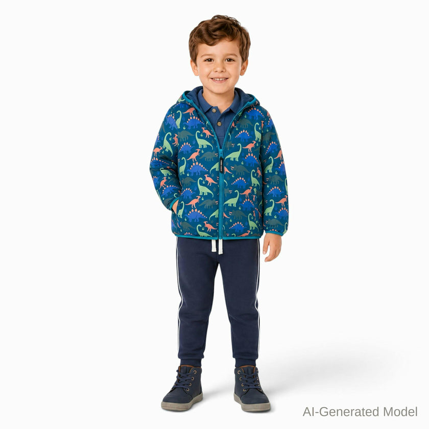 Reversible Color-Changing Puffer Jacket | Dino Adventure