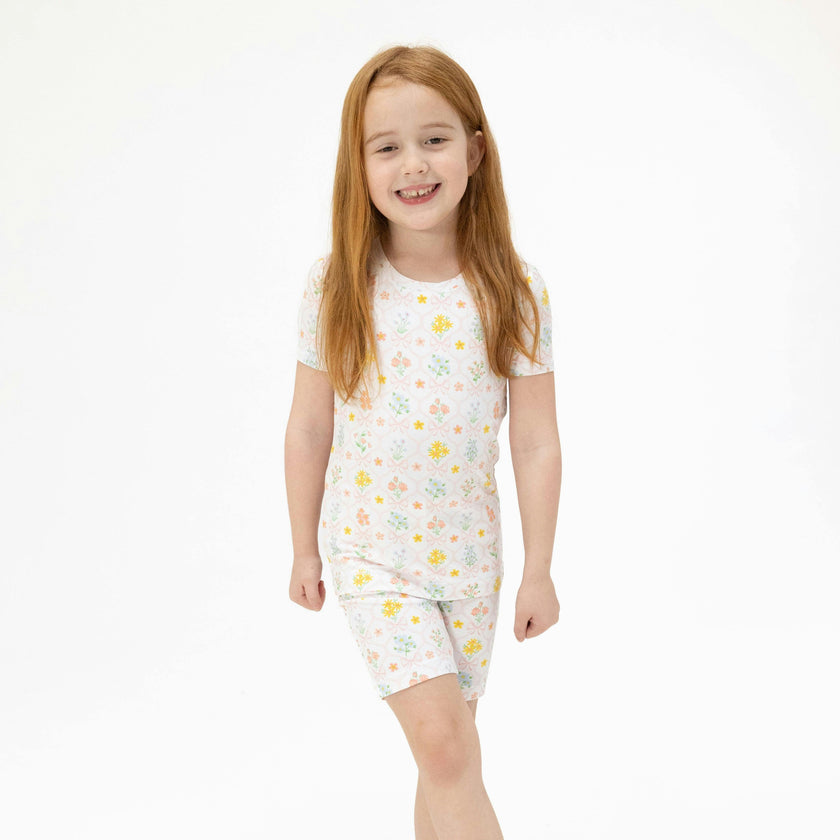 Spring Blooms Bow Trellis - Loungewear Short Set