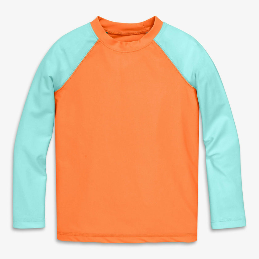 Kids Long Sleeve Baseball Rash Guard, Blue