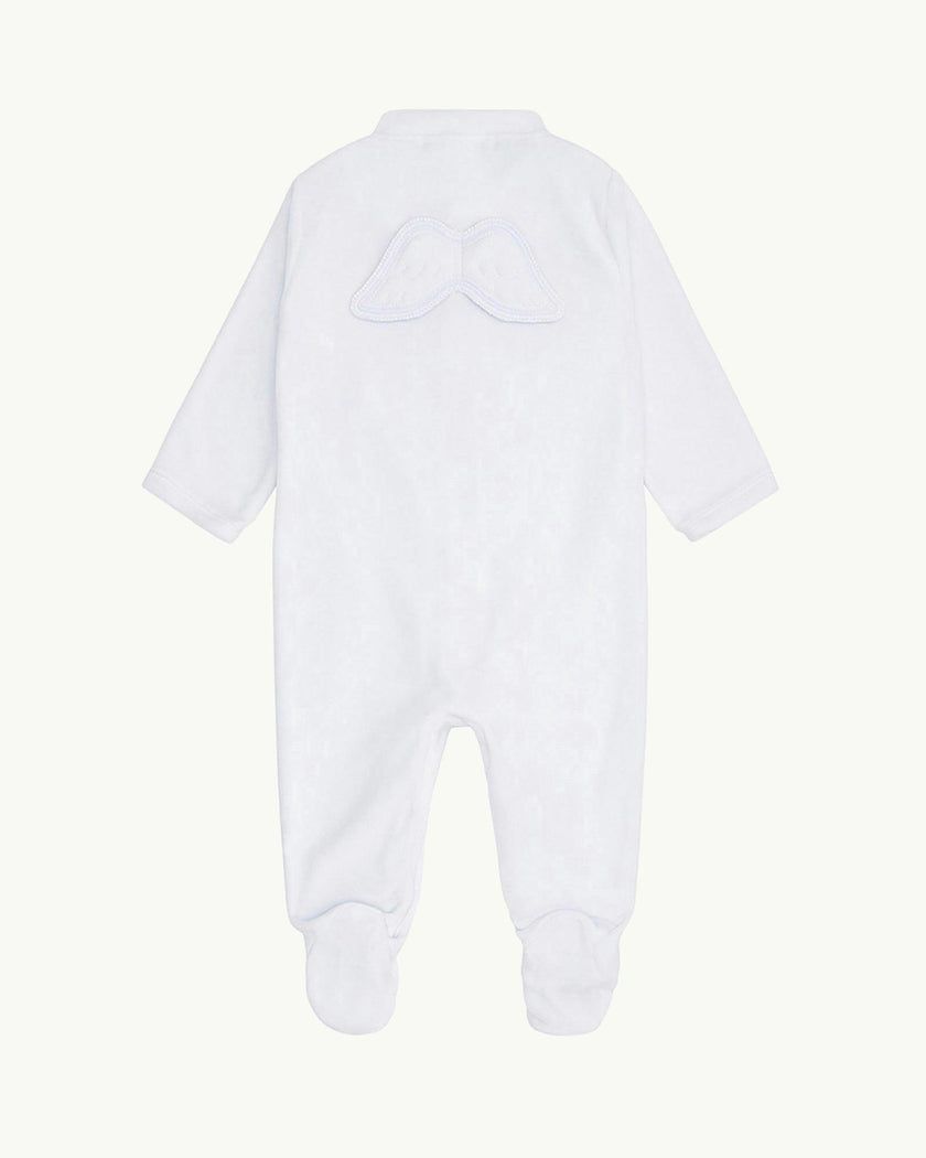 Velour Angel Wing™ Sleepsuit - Blue
