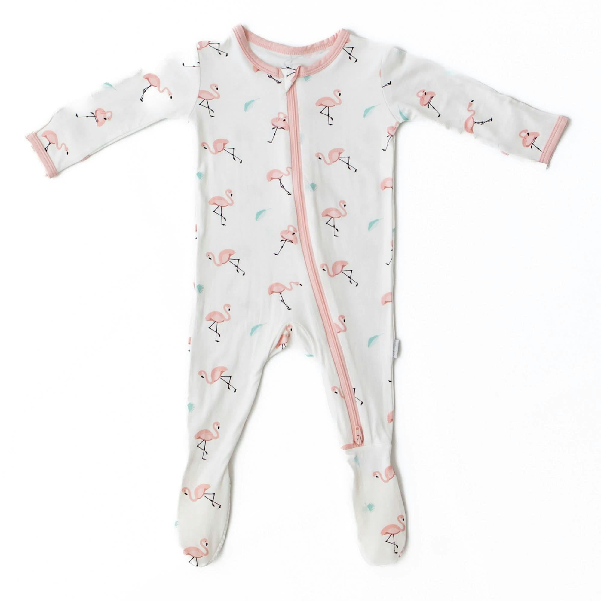 Flamingo Zippered Footie
