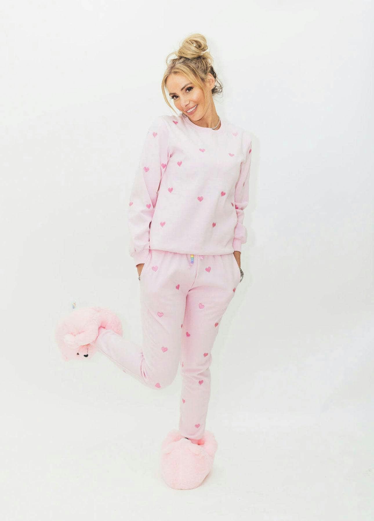 Women's Full Hearts Jogger Set