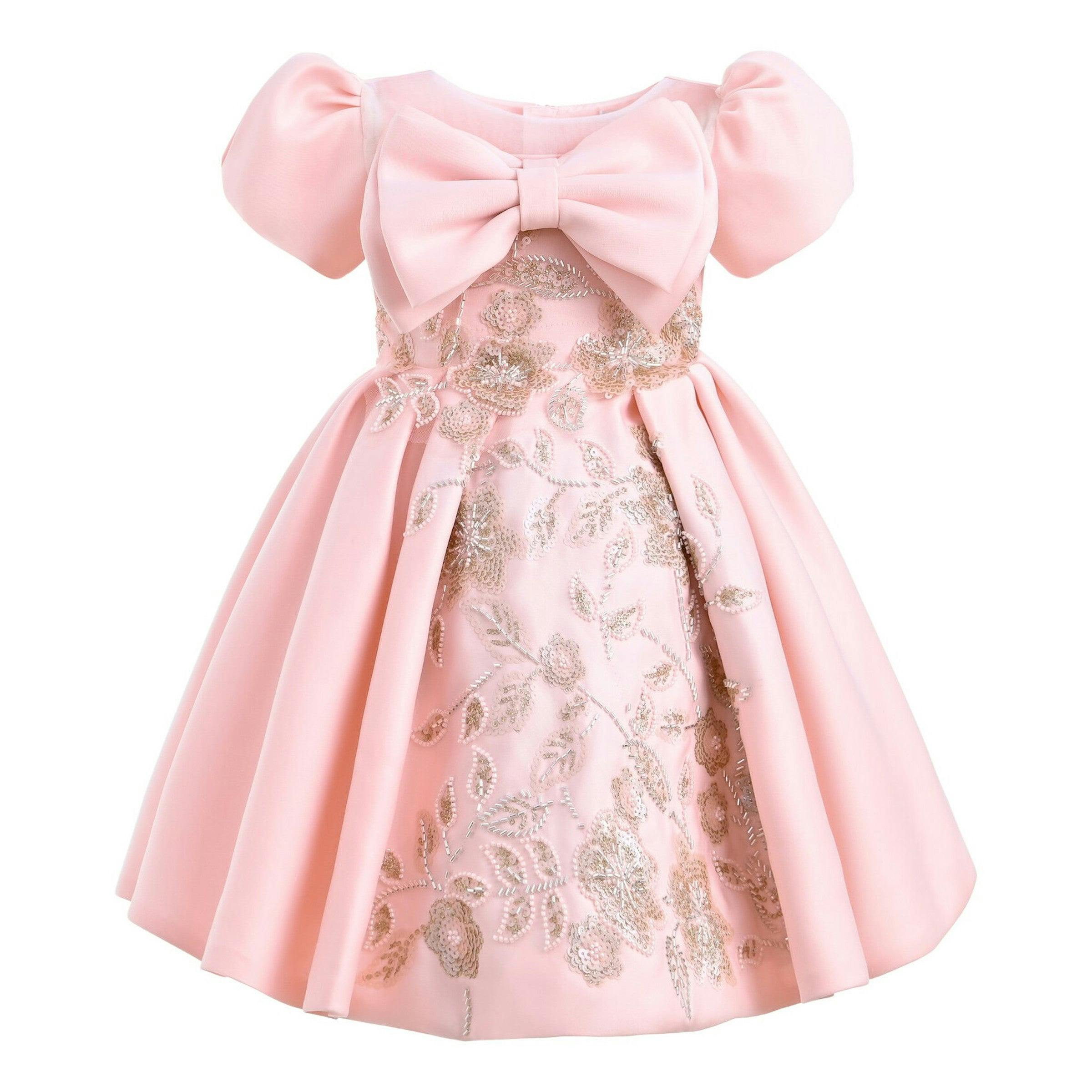 Pink Leona Floral Bow Teacup Dress