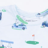 Vintage Golf Carts Blue - Short Sleeve Loungewear Set