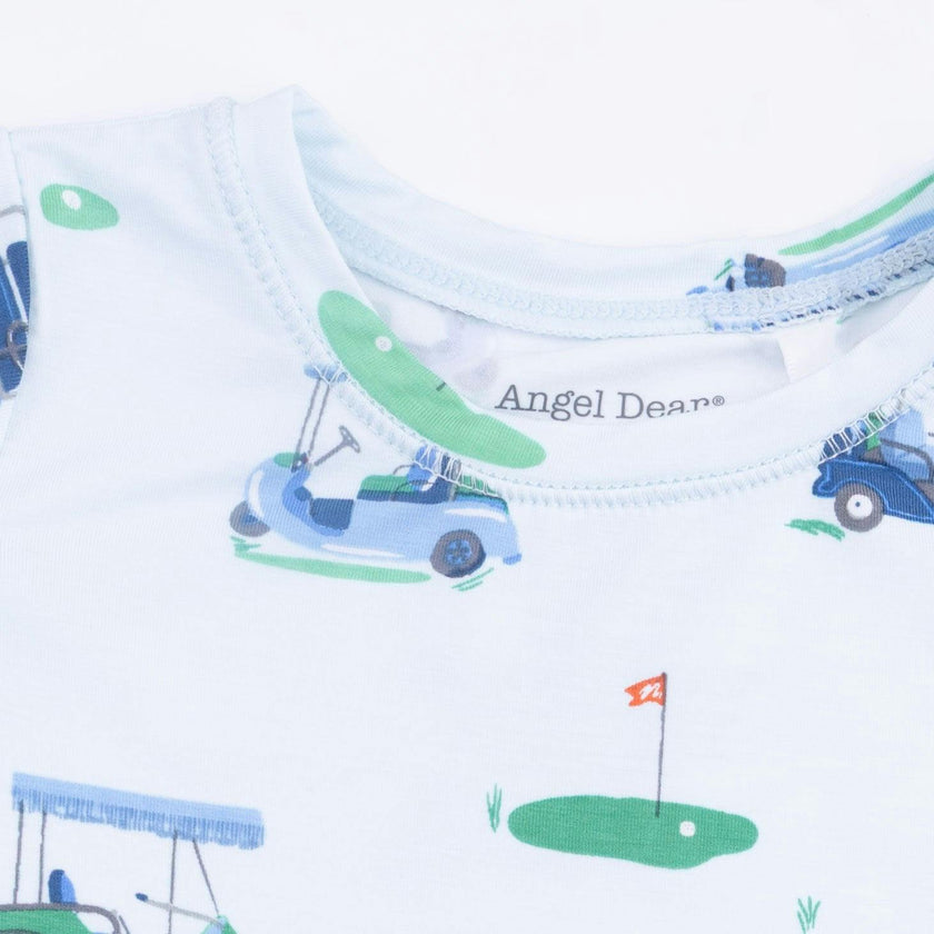 Vintage Golf Carts Blue - Short Sleeve Loungewear Set