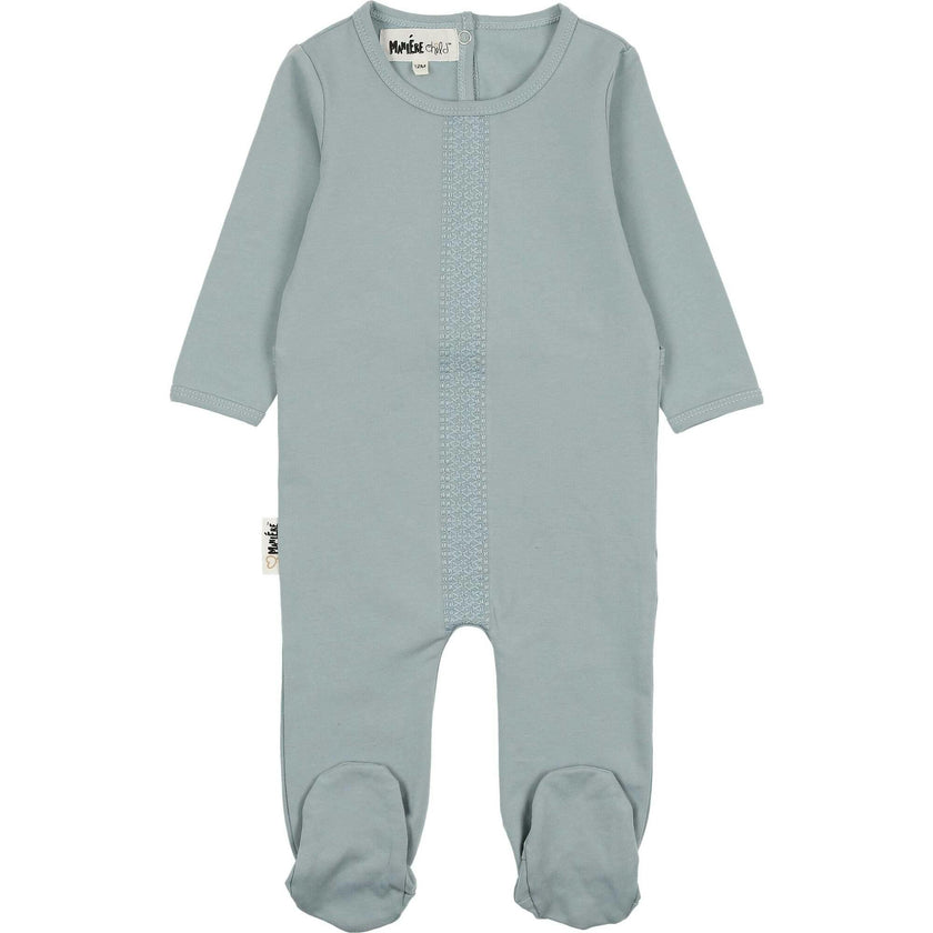 Elegant Embroidered Long Sleeve Footie