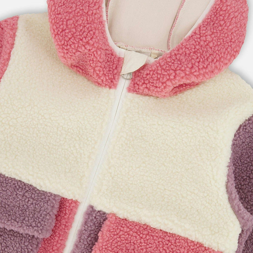Sherpa Jacket Pink Colorblock