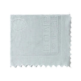 BONPOINT Embroidered Knit Blanket - Bleu Gris