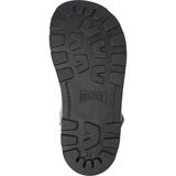 Brutus Fur Cushion Back Velcro Strap Leather Sandals, Green