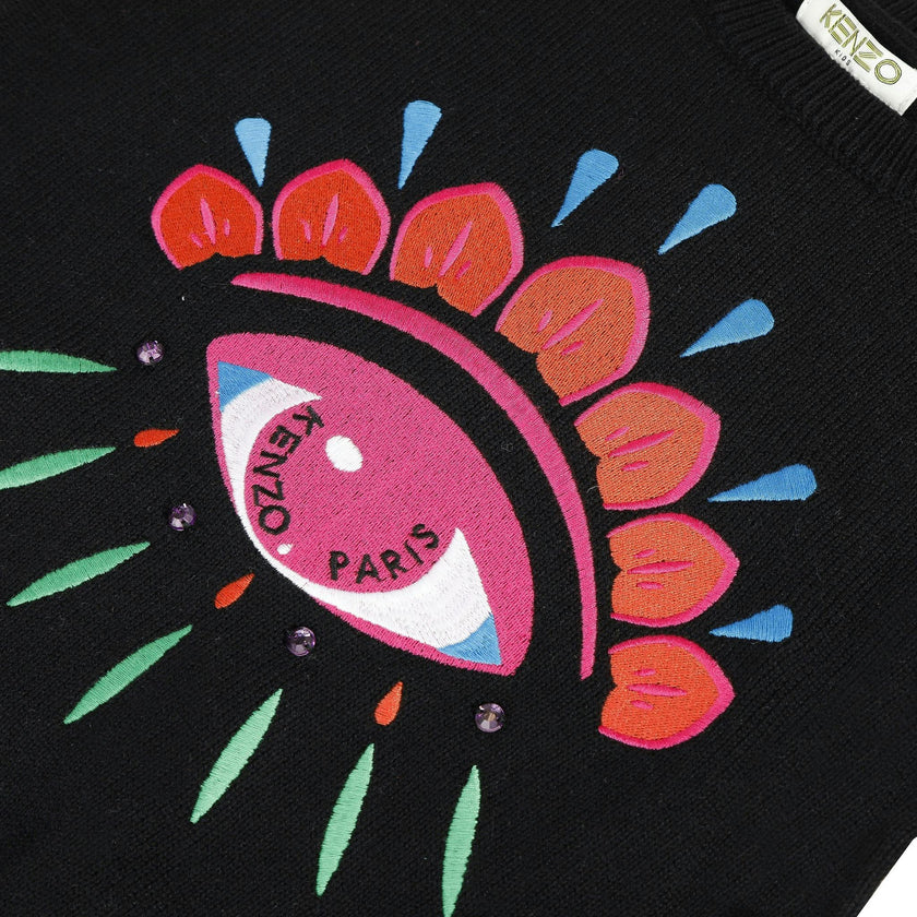 KENZO KIDS Peruvian Eye Cotton-Cashmere Sweater