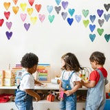 Watercolor Hearts • Rainbow • Small • Peel-and-Stick Wall Decals