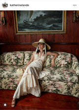 Geranium Sun Hat - Long Red Grosgrain Ribbon
