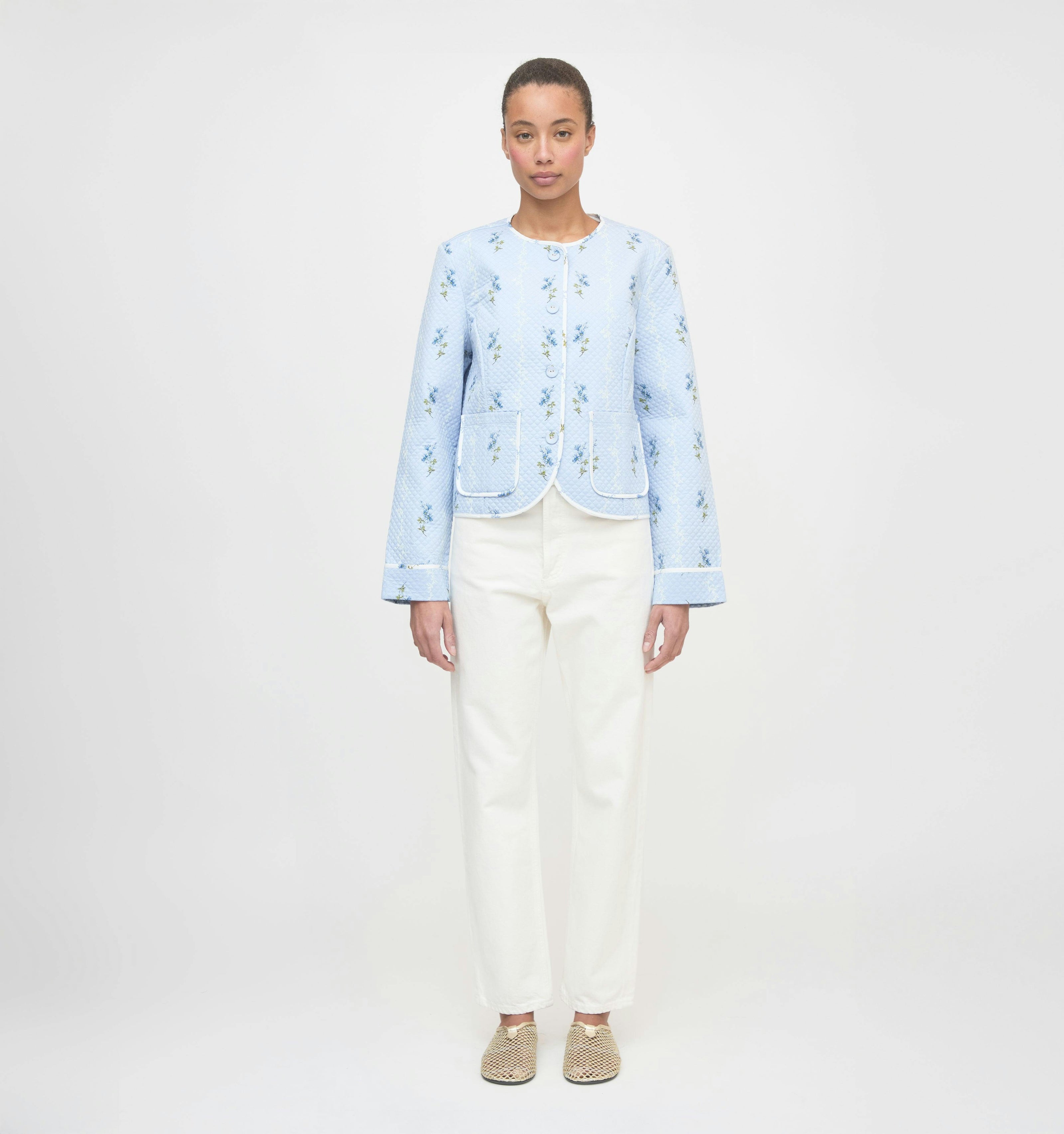 The Cropped Rowan Jacket - Bluebell Waltz