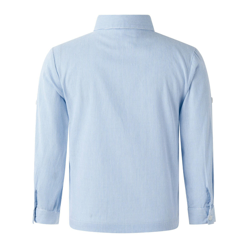Blue Stripe Turn-up Shirt
