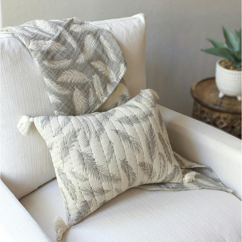 Jacquard Pillow Grey Feather