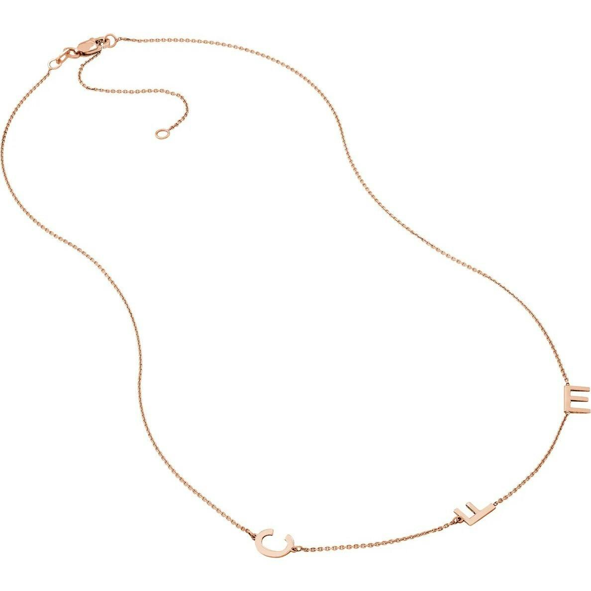Block Initials Station Necklace