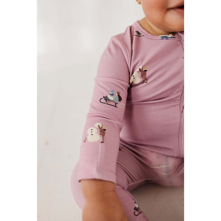 Footie Romper Ski in Mauve