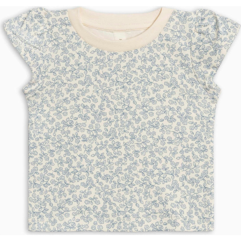 Pearl Petal Sleeve Tee - Narelle Floral / Ivory + Sea