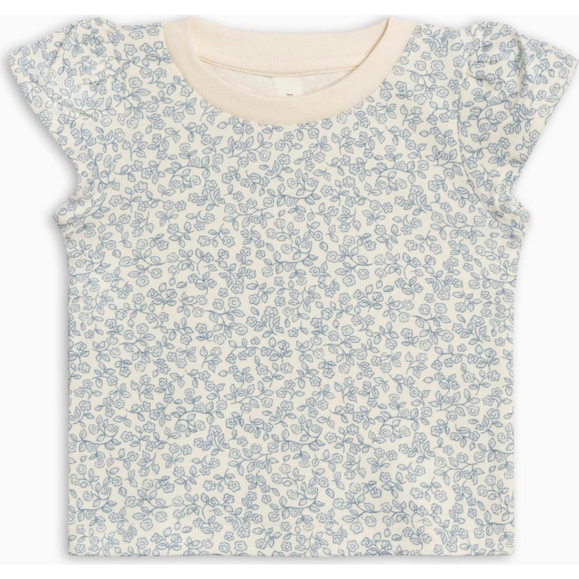 Pearl Petal Sleeve Tee - Narelle Floral / Ivory + Sea