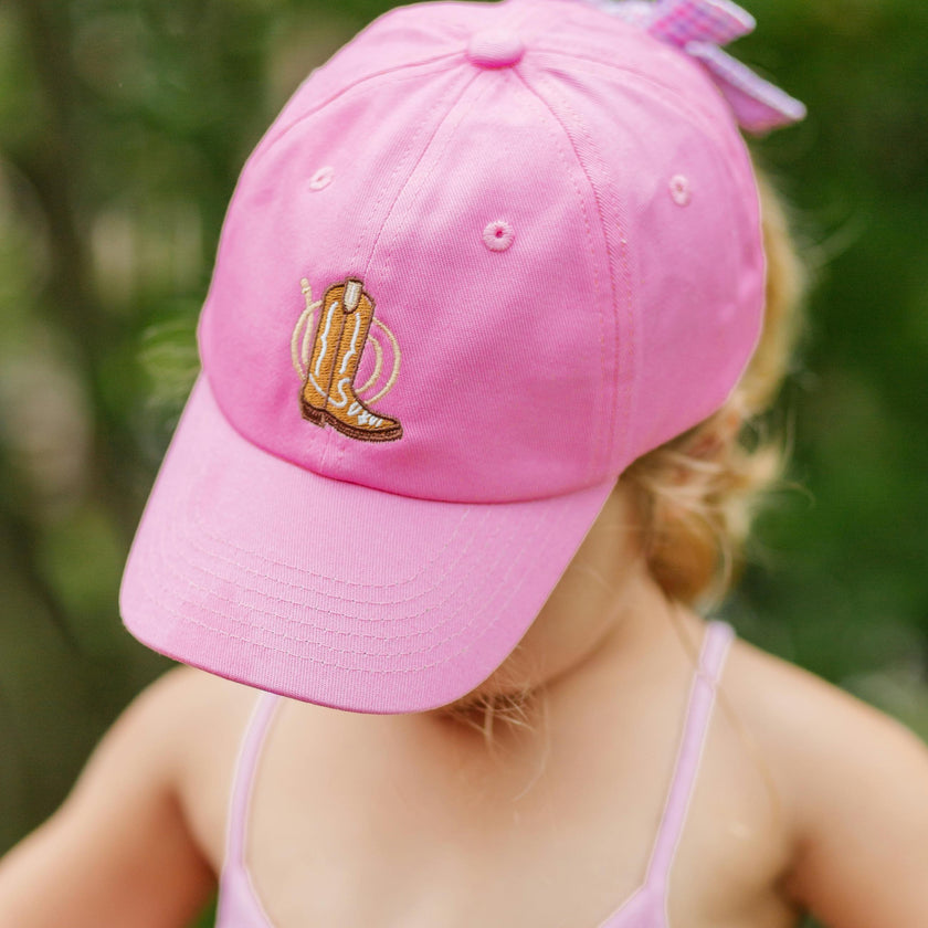 Cowgirl Boot Bow Baseball Hat (Baby, Youth)